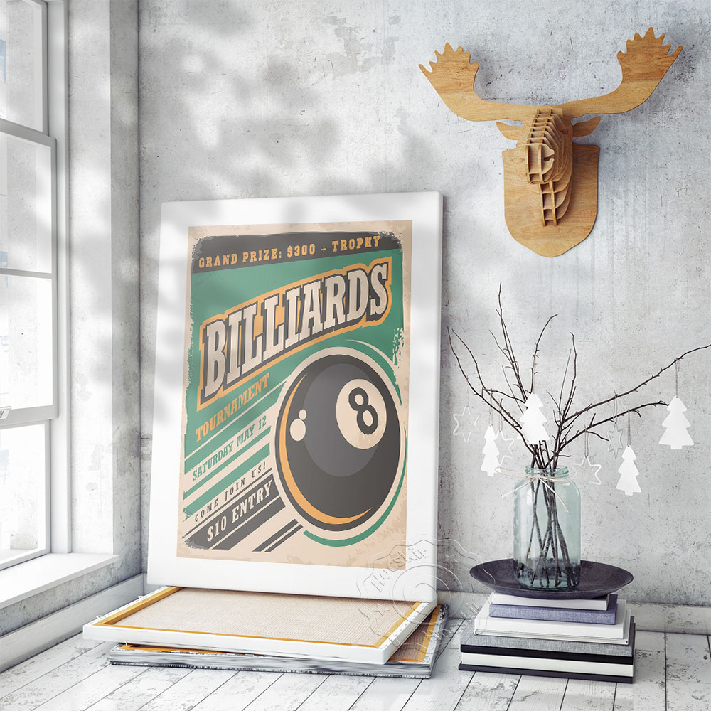 Turniej bilardowy reklama plak – Vintage Collectible Posters recenzja i cena