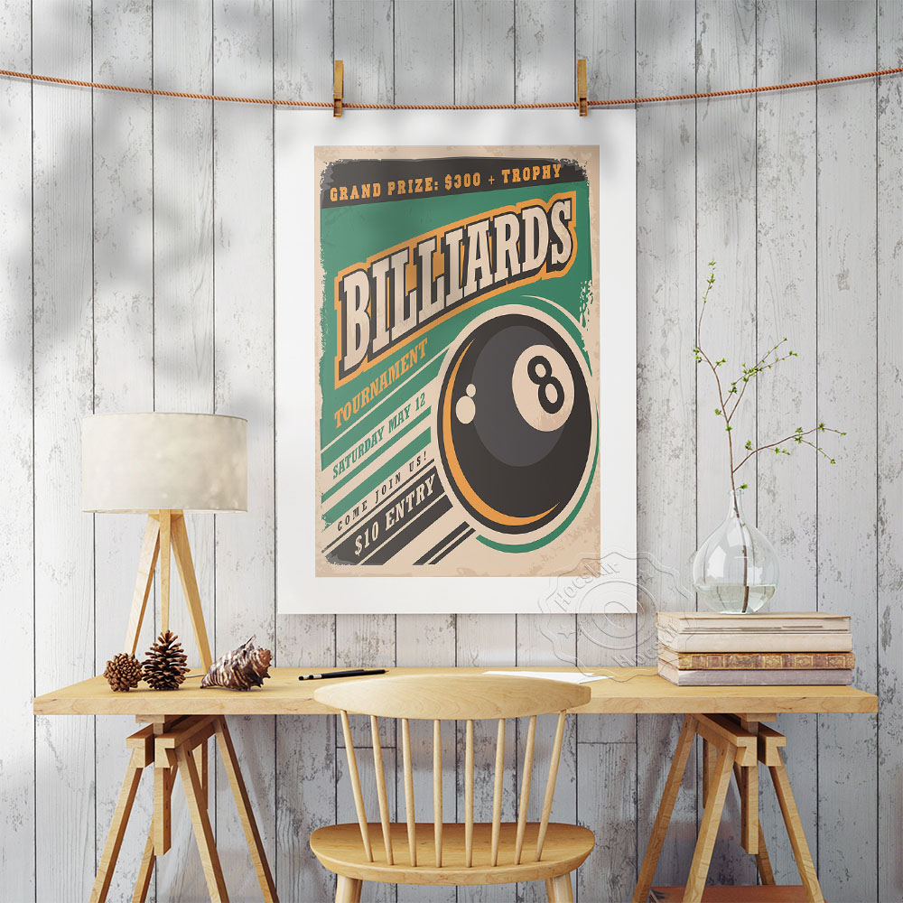 Turniej bilardowy reklama plak – Vintage Collectible Posters recenzja i cena