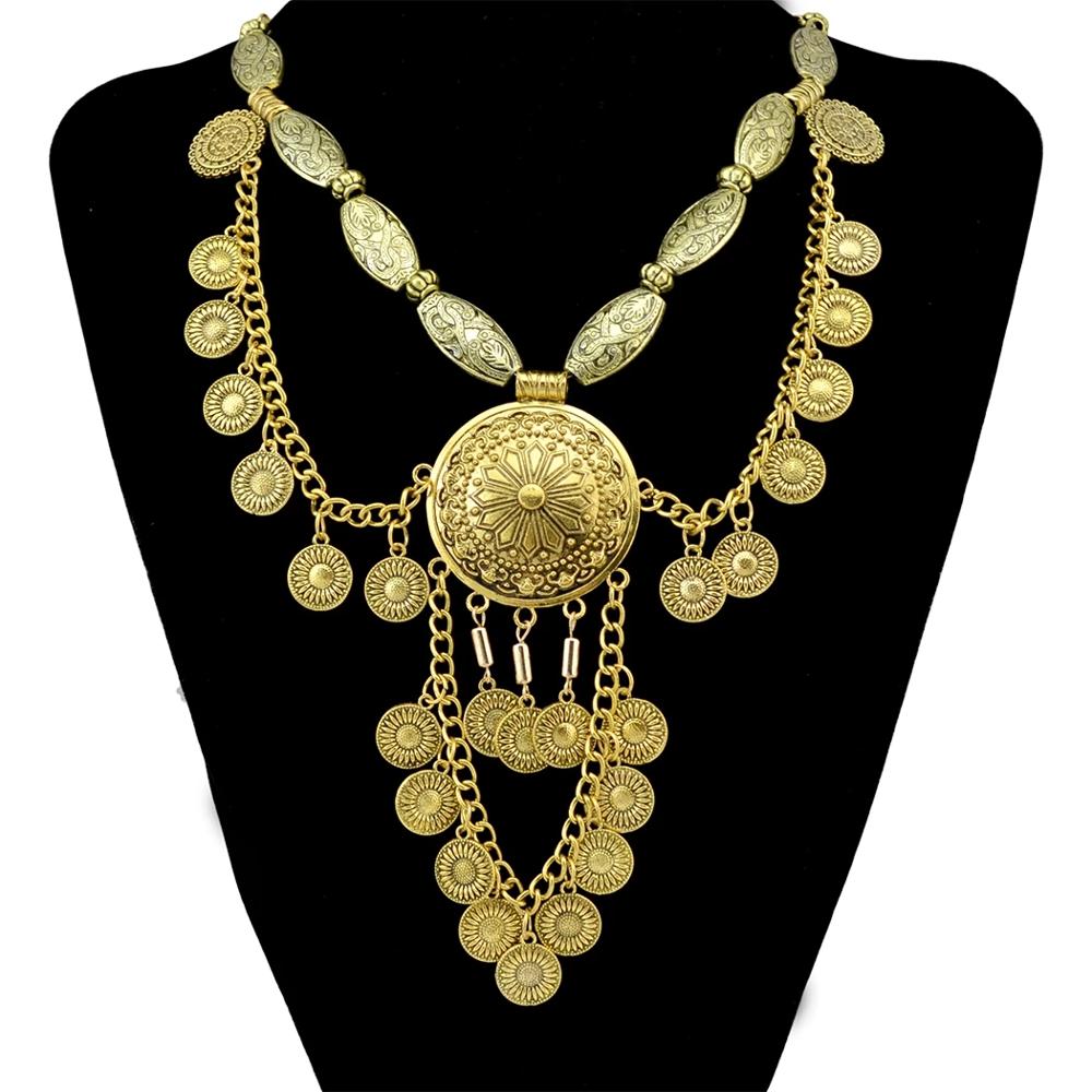 Boho etniczny duży Choker nasz – Vintage Collectible Coins recenzja i cena